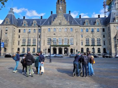 City hall Rotterdam during a treasure hunt of Xventura Rotterdam